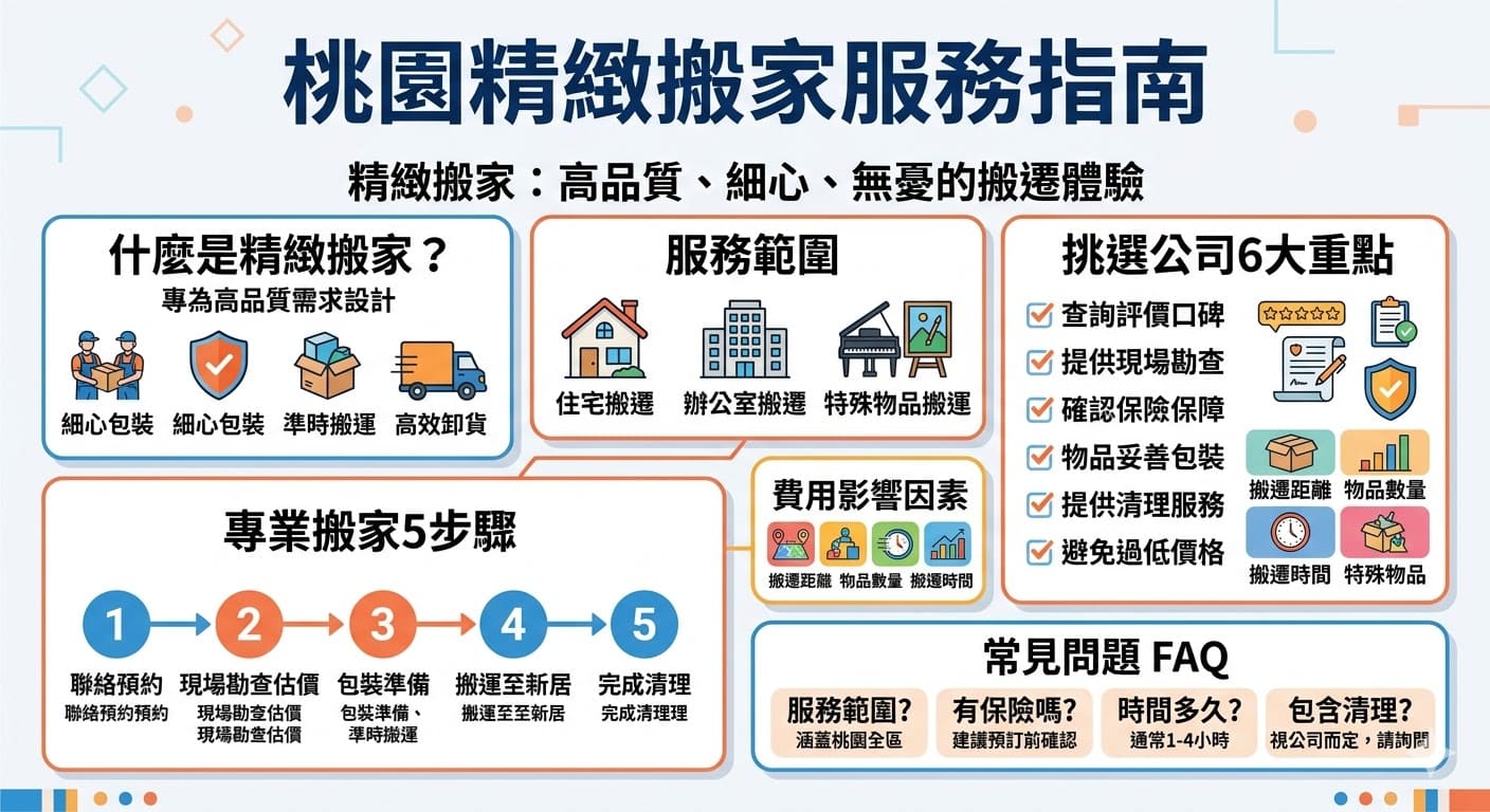 若您正計劃搬家，桃園精緻搬家將為您提供專業的搬遷服務，無論是住宅搬遷、辦公室搬遷，還是特殊物品的處理。我們提供高品質的包裝與搬運服務，保證您的物品安全且準時到達新家。選擇桃園精緻搬家，您將享受到便捷、可靠且細心的搬家體驗。無論搬家距離遠近，我們都能為您量身定制完美的搬遷方案，確保搬遷過程順利無憂。